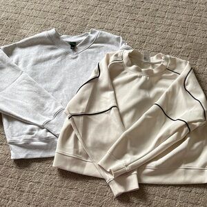 Women’s Gray and Cream Sweatshirt Set- Small and Large NWOT
